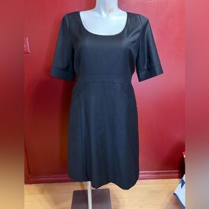 J.Crew Super 120s Wool Sheath Dress Size 16 Black Classic Career Minimalist